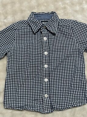 OshKosh B'gosh Navy & White Gingham Button-Down Shirt